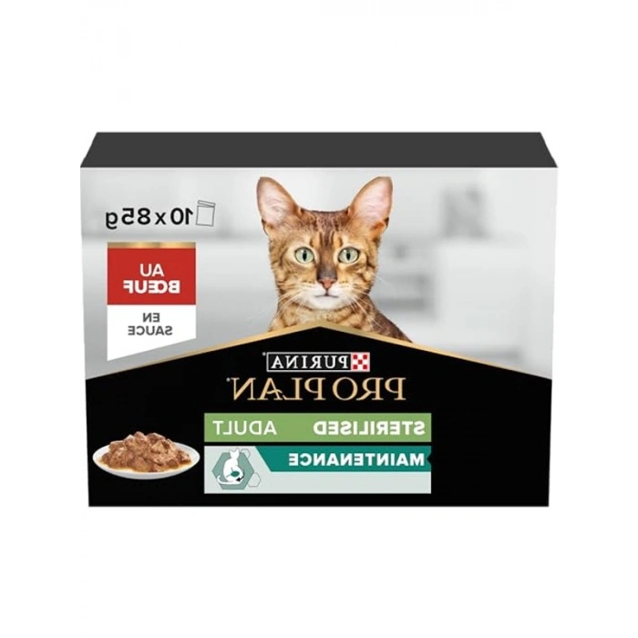 Kısırlaştırılmış Kediler İçin Sığır Etli Yaş Mama 10 Adet 85 Gram