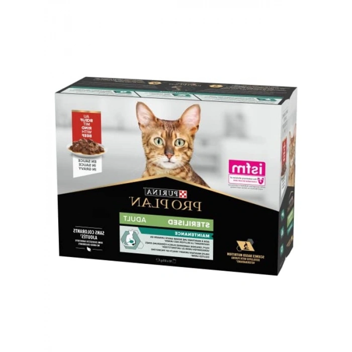 Kısırlaştırılmış Kediler İçin Sığır Etli Yaş Mama 10 Adet 85 Gram