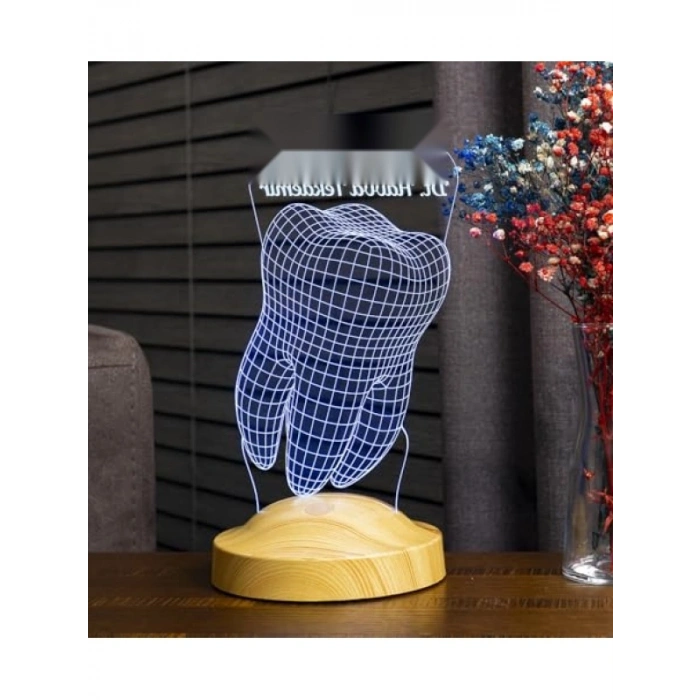 Kişiye Özel 3D LED Lamba - Diş Hekimleri Günü Hediyesi