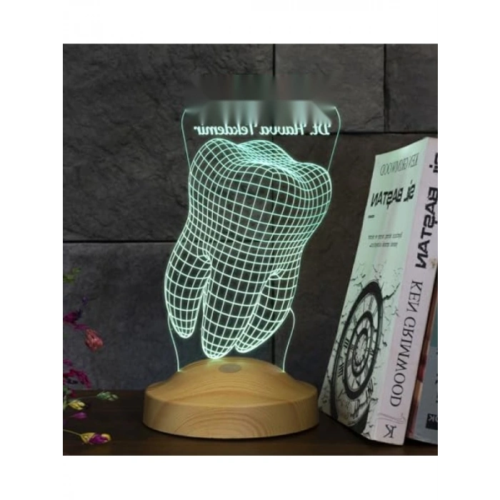 Kişiye Özel 3D LED Lamba - Diş Hekimleri Günü Hediyesi