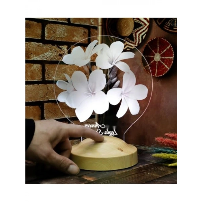 Kişiye Özel Çiçekli Led Lamba, Anneler Günü Hediyesi