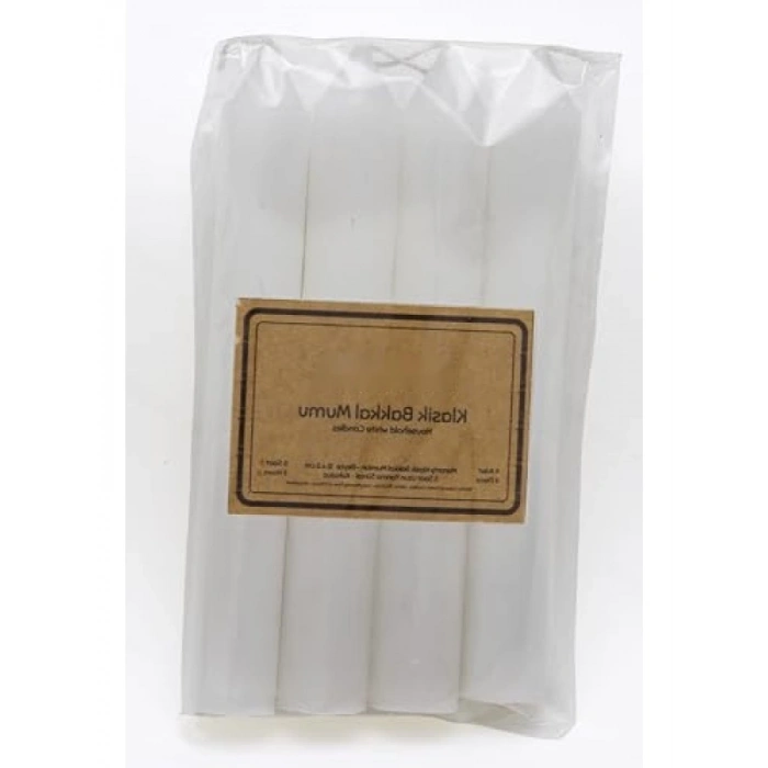 Klasik Beyaz Paraffin Mum Seti - 4lü Paket