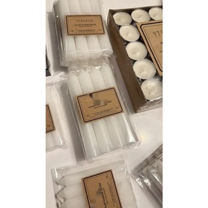 Klasik Beyaz Paraffin Mum Seti - 4lü Paket