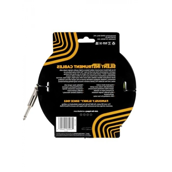 Klasik Sessiz Enstrüman Kablosu - 18Ft, Siyah