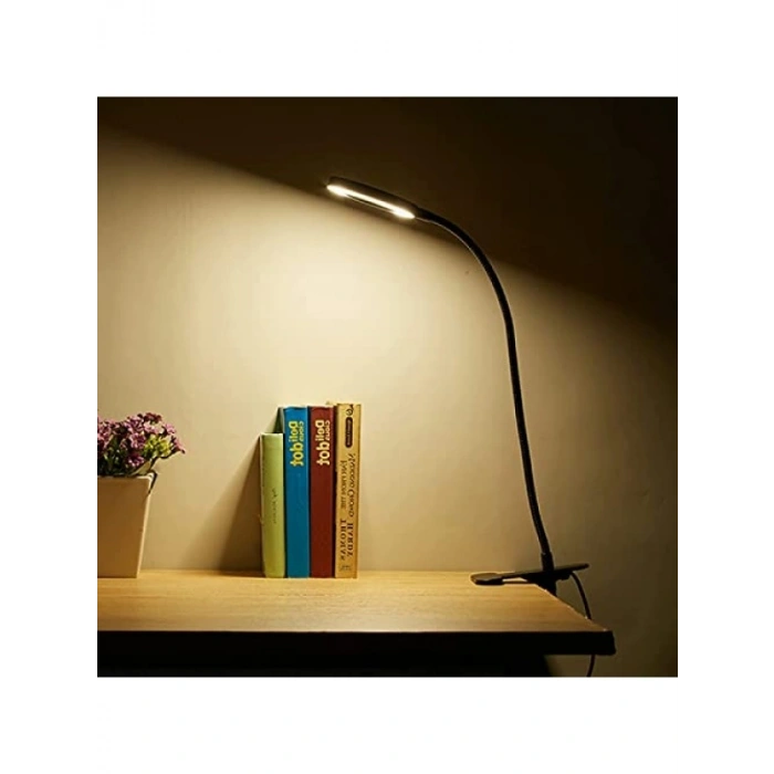 Klipsli LED Masa Lambası - USB Girişli, 3 Işık Modu