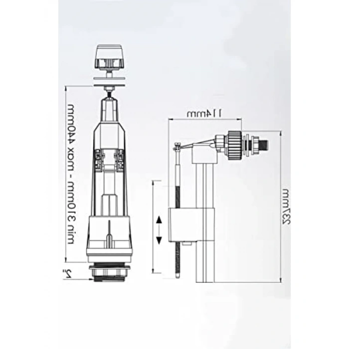 Klozet Rezervuar İç Takım Flatörü - Standart Uyumlu