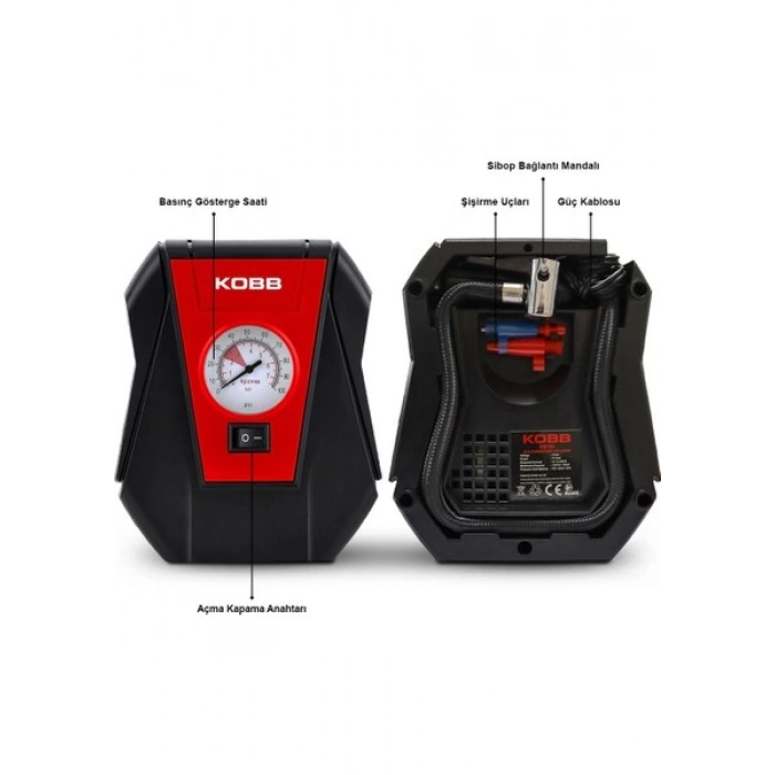 Kobb KB100 12VOLT 100 Psı Analog Göstergeli Hava Lastik Şişirme Pompası