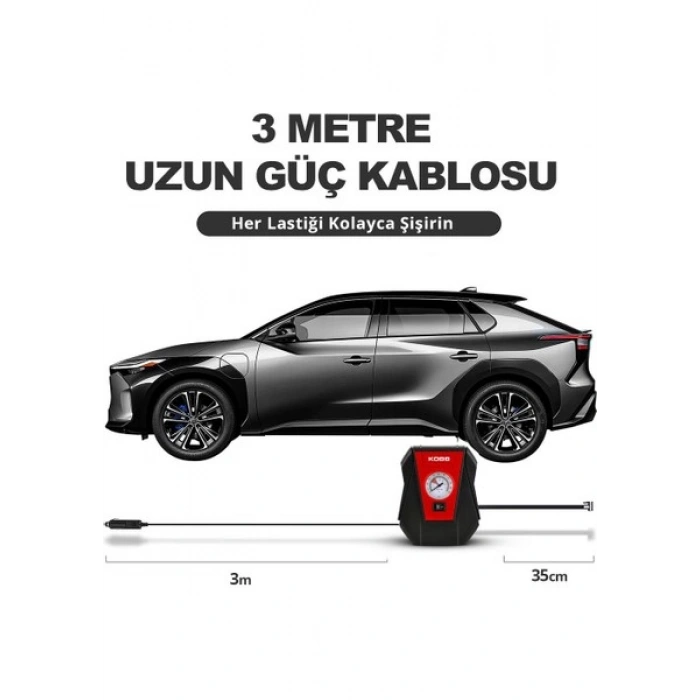 Kobb KB100 12VOLT 100 Psı Analog Göstergeli Hava Lastik Şişirme Pompası