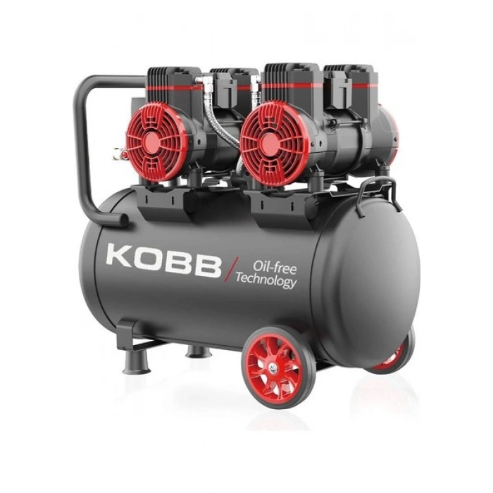 Kobb KBK50S2 4.0 Hp 50 Lt 8 Bar Çift Motorlu Yağsız Sessiz Taşınabilir Hava Kompresörü