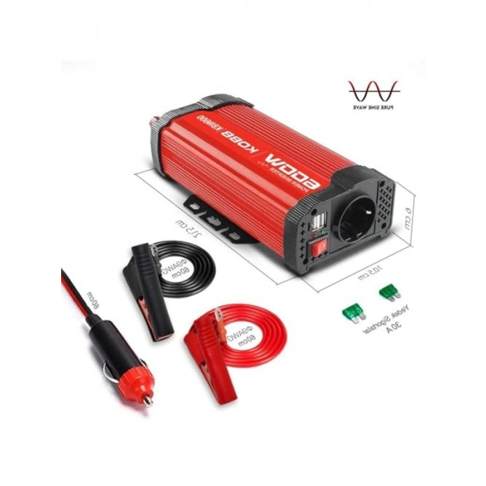 KOBB KBN600 12V/220V 600Watt Modifiye Sinüs Dönüştürücü İnvertör