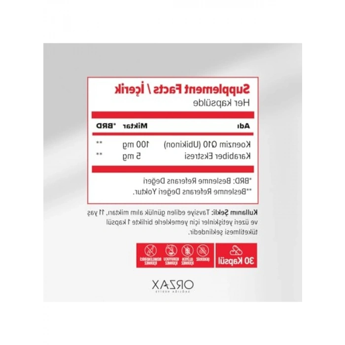Koenzim Q10 Takviye - 30 Kapsül