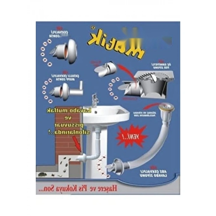 Koku Önleyici Lavabo Sifonu Çekvalfi (3 Adet)