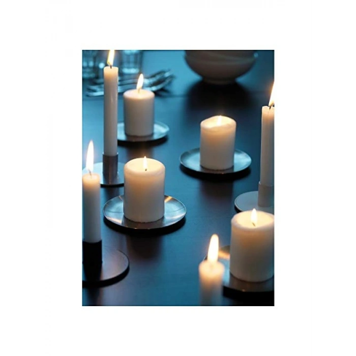 Kokusuz 4lü Blok Mum Seti - Beyaz