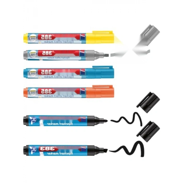 Kokusuz Flipchart Markör Seti 6lı, Yeniden Doldurulabilir