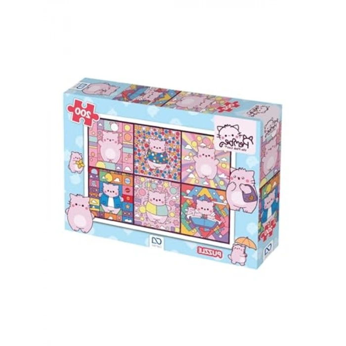 Kolaj Temalı 200 Parça Pembe Puzzle Yapboz