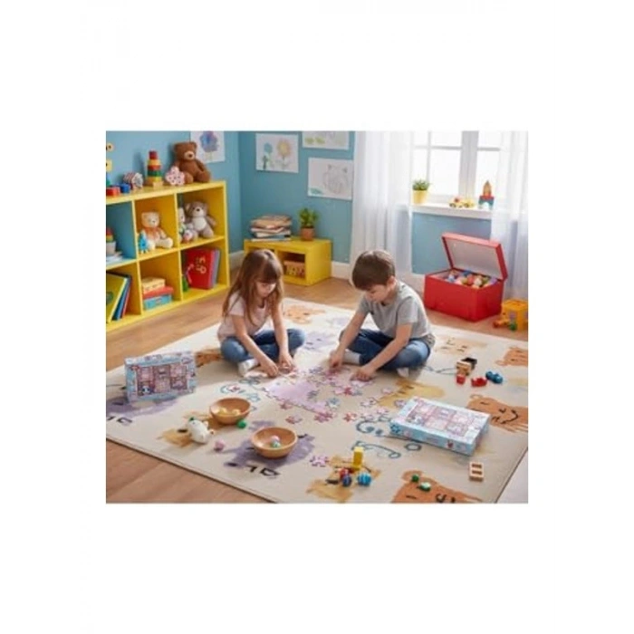 Kolaj Temalı 200 Parça Pembe Puzzle Yapboz