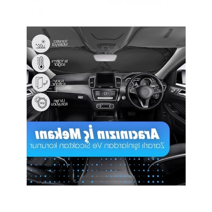 Kolay Katlanabilir Ön Cam Güneşlik, UV Koruma ve Isı Azaltma