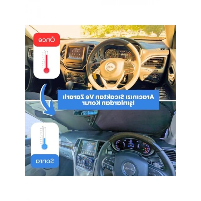 Kolay Katlanabilir Ön Cam Güneşlik, UV Koruma ve Isı Azaltma