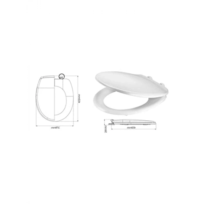Kolay Kurulum Tuvalet Kapağı, Beyaz