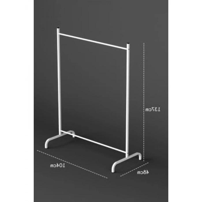Kolay Montajlı Ayaklı Elbise Askılığı - Beyaz