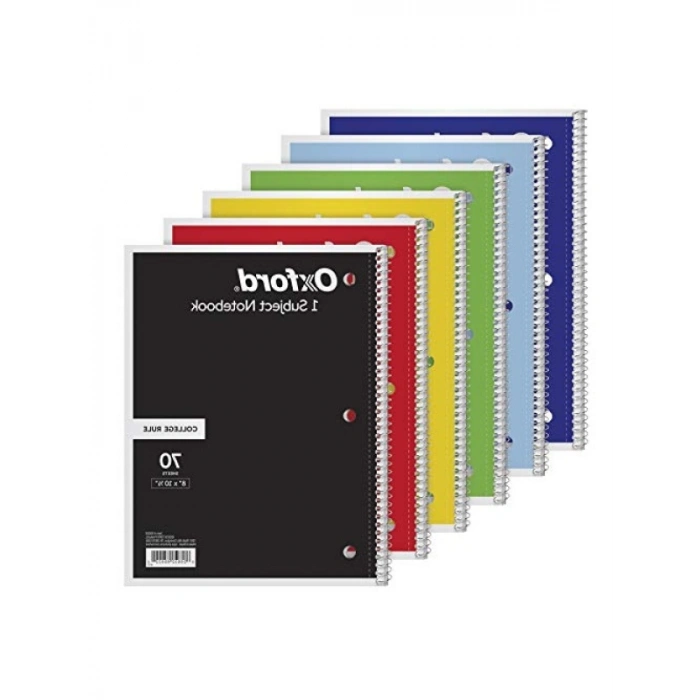 Kolej Çizgili Not Defteri - 6lı Paket, 20,3 x 26,7 cm