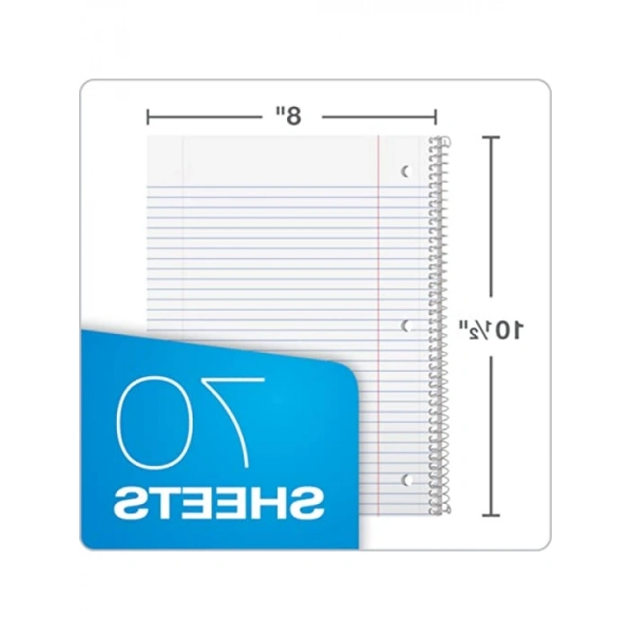 Kolej Çizgili Not Defteri - 6lı Paket, 20,3 x 26,7 cm