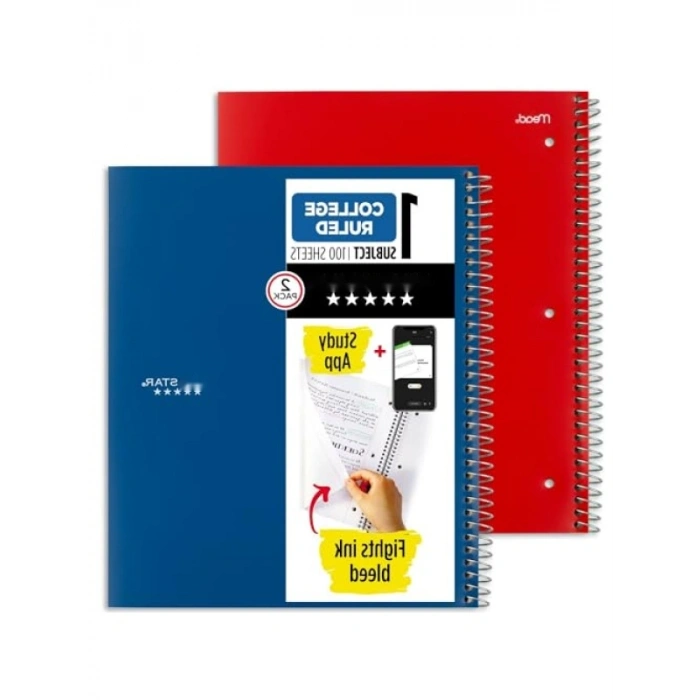 Kolej Çizgili Spiral Defter, 100 Yaprak, 2li Paket