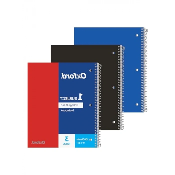 Kolej Çizgili Spiral Not Defteri - 3lü Paket