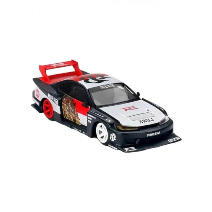 Koleksiyonluk 1:64 Ölçekli Diecast Model Araç - Beyaz/Siyah Grafiklerle