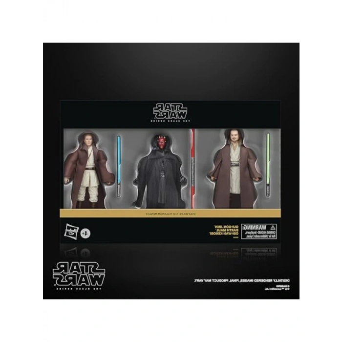 Koleksiyonluk 3lü Aksiyon Figürü Seti - Qui-Gon Jinn, Darth Maul, Obi-Wan Kenobi