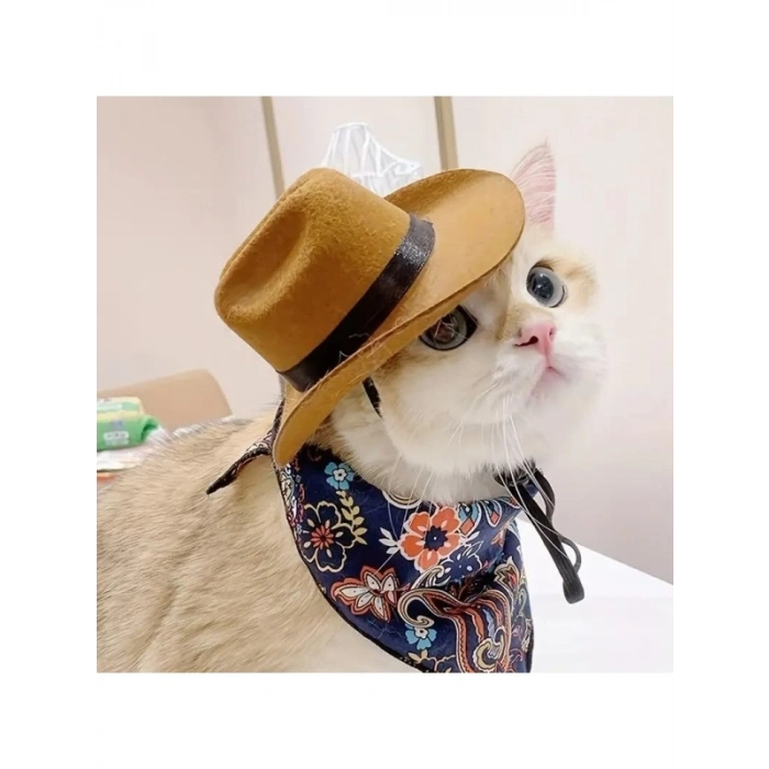 Komik Kovboy Şapkası – Evcil Kedi Kostümü
