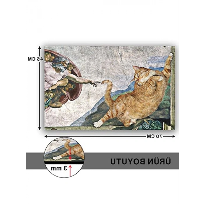 Komik Tasarımlı Dekoratif Kapı Paspası, 45x70 cm Boyutunda