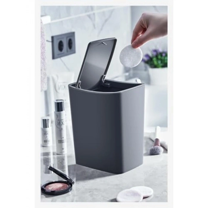Kompakt 4 LT Çöp Kovası - Antrasit Renk, Ergonomik Tasarım