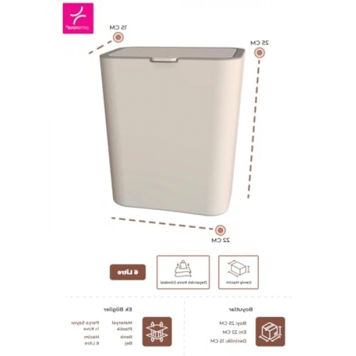 Kompakt Bej Çöp Kovası