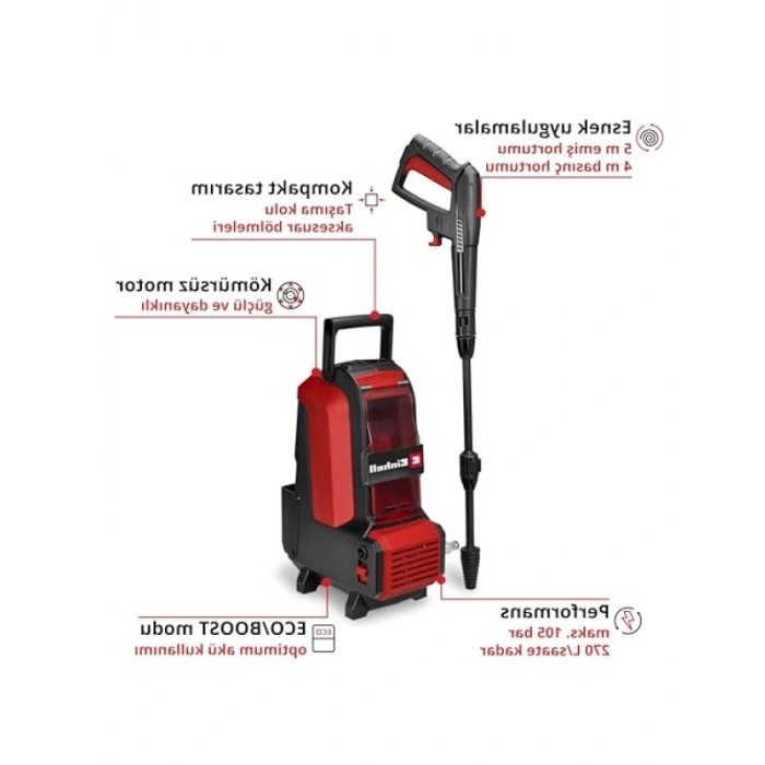 Kompakt Kablosuz Yüksek Basınçlı Temizleyici - 105 Bar