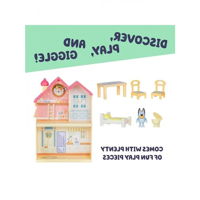 Kompakt Mini Ev Oyun Seti, Taşıma Saplı ve Üç Oda Tasarımı