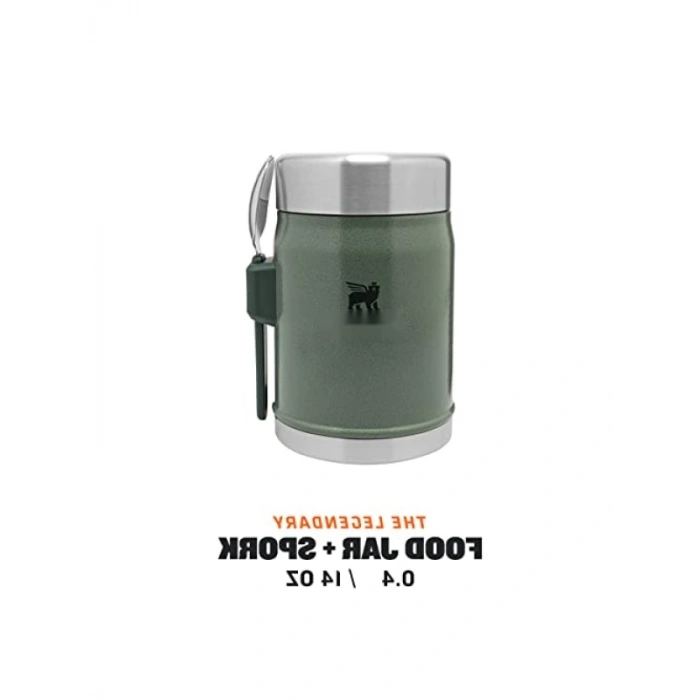 Kompakt Paslanmaz Çelik Yemek Termosu - Yeşil Renk, 0.4 Litre