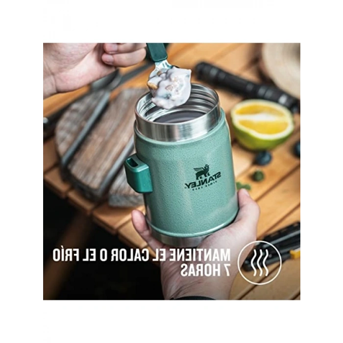 Kompakt Paslanmaz Çelik Yemek Termosu - Yeşil Renk, 0.4 Litre