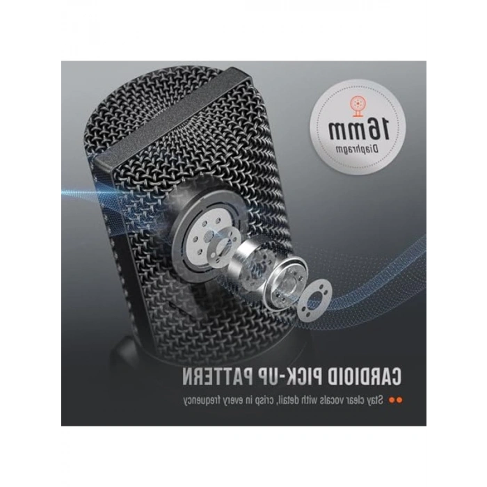 Kondansatör USB Mikrofon Kiti, Ayarlanabilir Stand ve Şok Montaj ile
