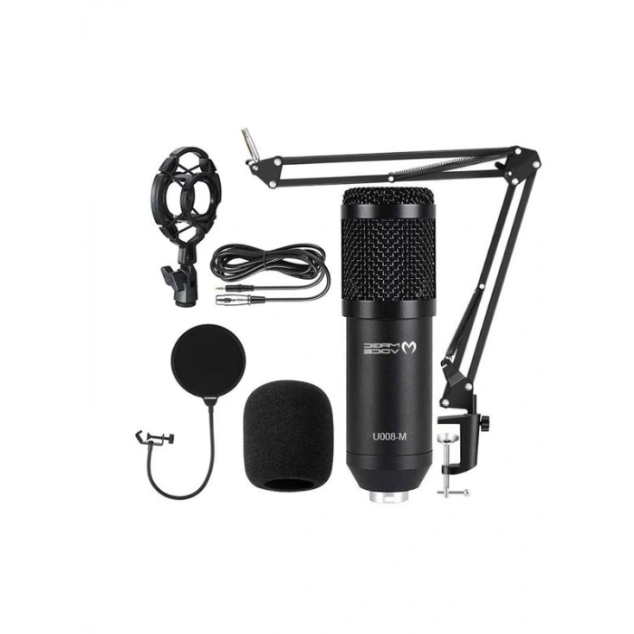 Kondanser Mikrofon, Ses Kaydı ve Yayın için Uygun, (+48V Phantom Power)