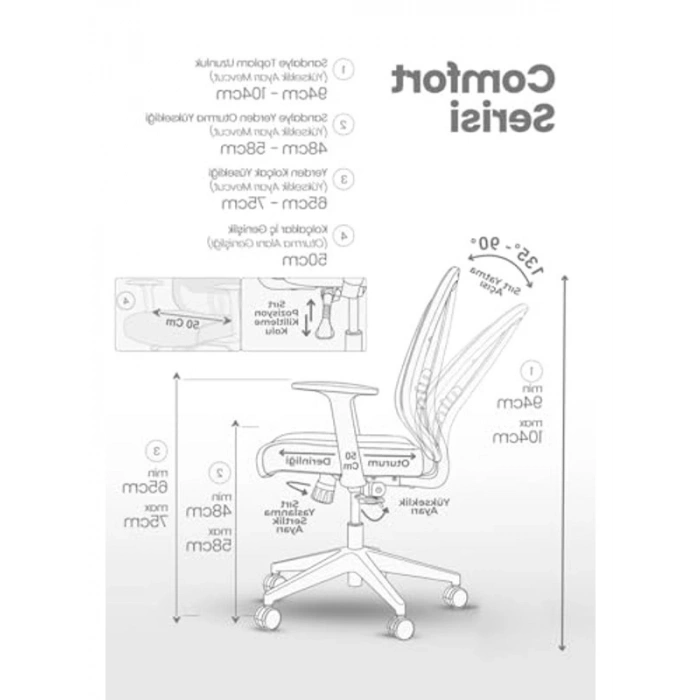 Konforlu Ofis Çalışma Koltuğu - Ergonomik Tasarım