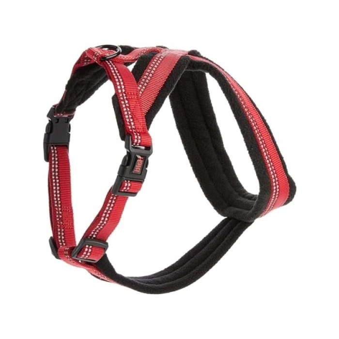 Konforlu Polar Astarlı Göğüs Tasması, XL Boy, Kırmızı