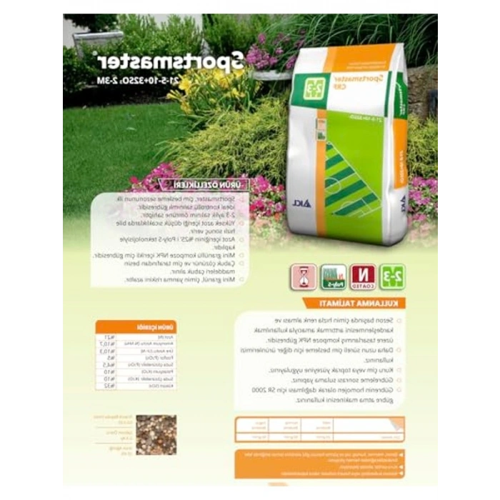Kontrollü Salınımlı Çim Gübresi, 25 KG, 2-3 Ay Etkili