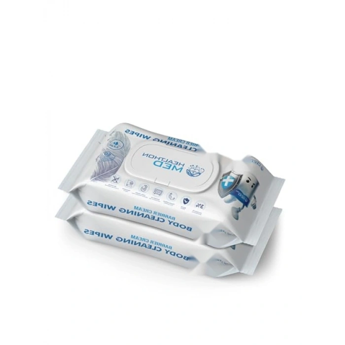 Koruyucu Krem İçerikli Islak Vücut Temizleme Mendili (50li Set)