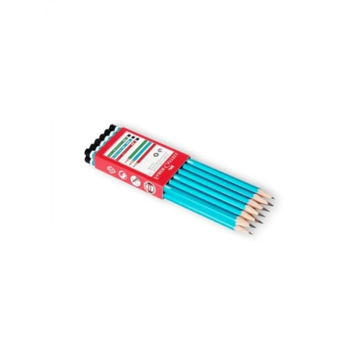 Köşeli Mercanlı Kurşun Kalem - 12’li Set