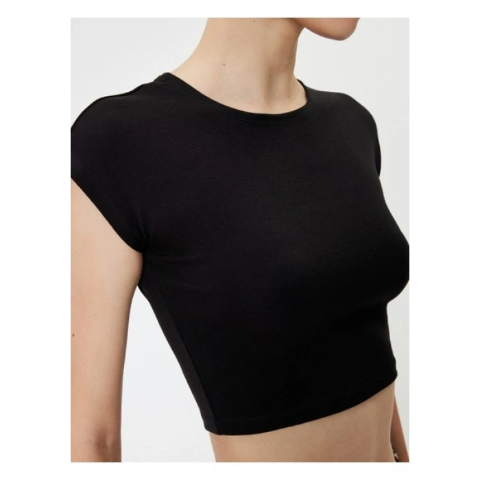 Koton Basic Tişört Kap Kol Bisiklet Yaka Modal Karışımlı Slim Fit