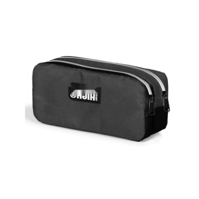 Koyu Gri İki Bölmeli Kalem Çantası - Polyester