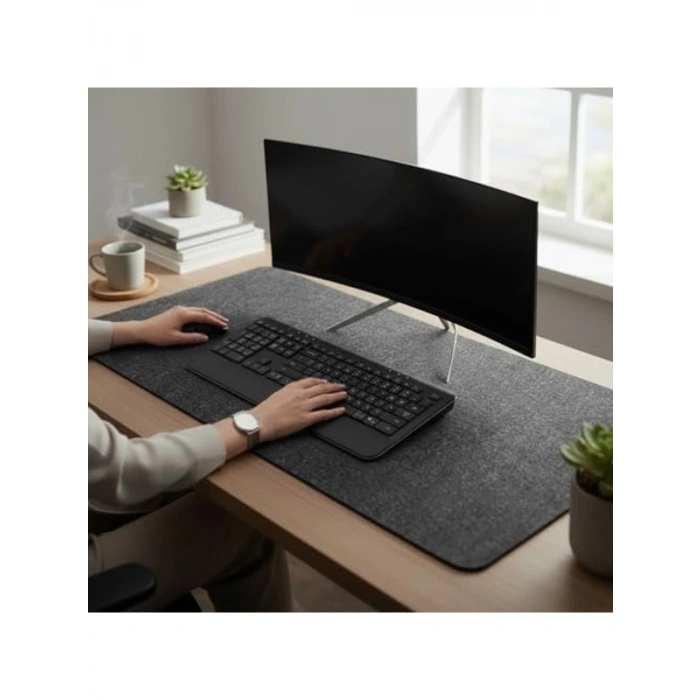 Koyu Gri Renk 120x60 cm Mouse Pad, 3mm Kalınlık