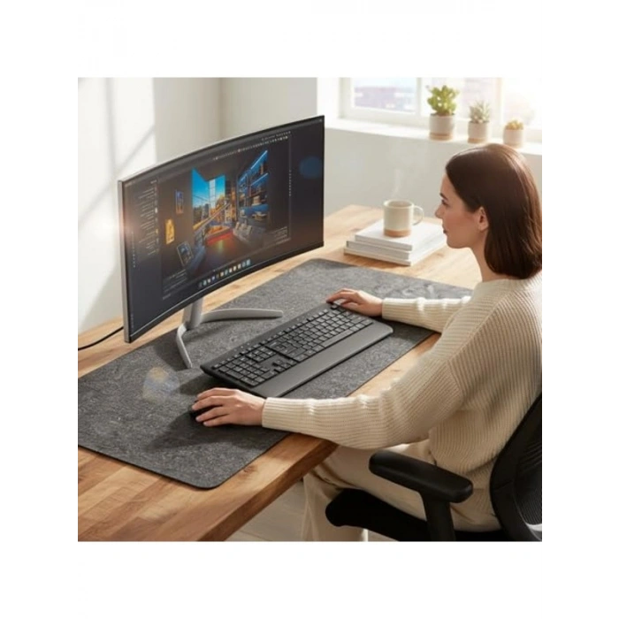 Koyu Gri Renk 120x60 cm Mouse Pad, 3mm Kalınlık