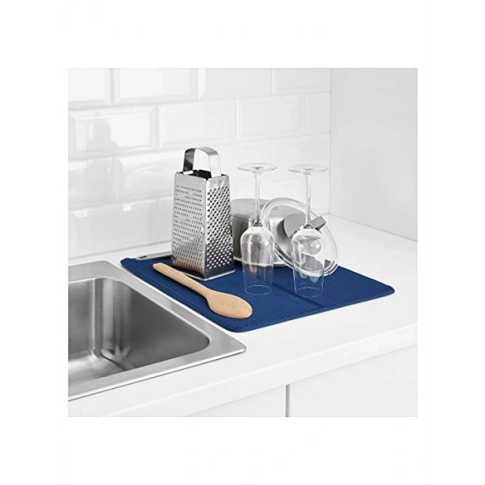 Koyu Mavi Bulaşık Kurutma Örtüsü 36 x 44 cm